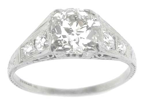 Edwardian 1.54ct Diamond Platinum Engagement Ring