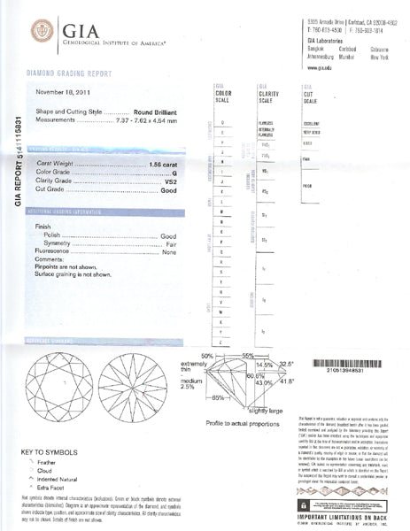Edwardian GIA Certified 1.56ct Round Diamond Vintage Platinum Engagement Ring