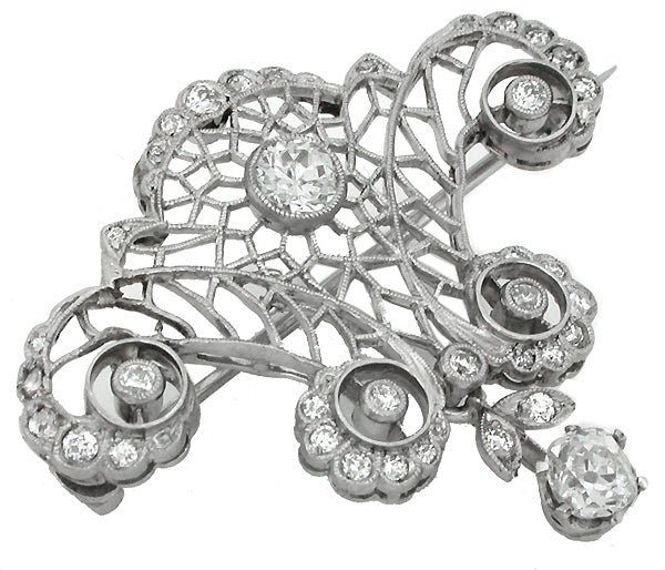 Edwardian 1.60ct Diamond 18k Gold Pin