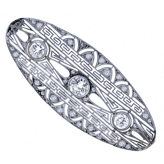 Edwardian 1.65ct  Diamond Platinum  Pin