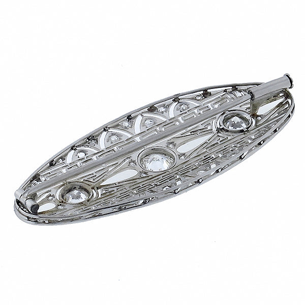 Edwardian 1.65ct  Diamond Platinum  Pin