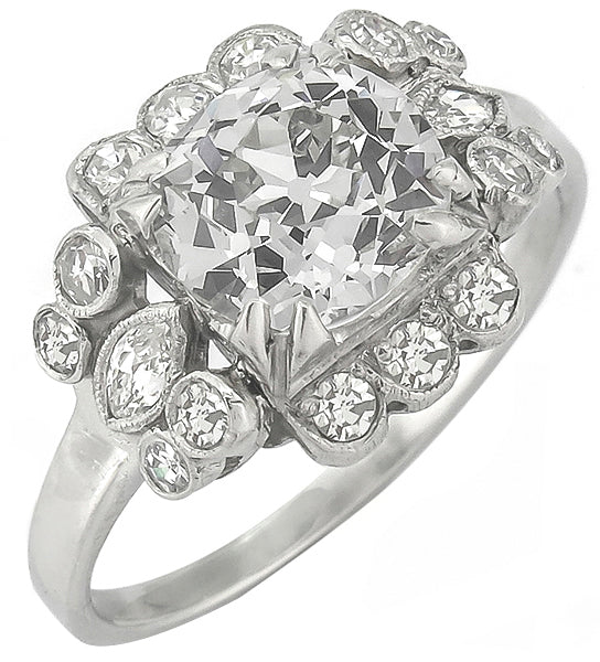 Edwardian 1.67ct   Diamond Platinum Engagement Ring