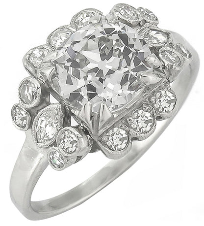 Edwardian 1.67ct   Diamond Platinum Engagement Ring