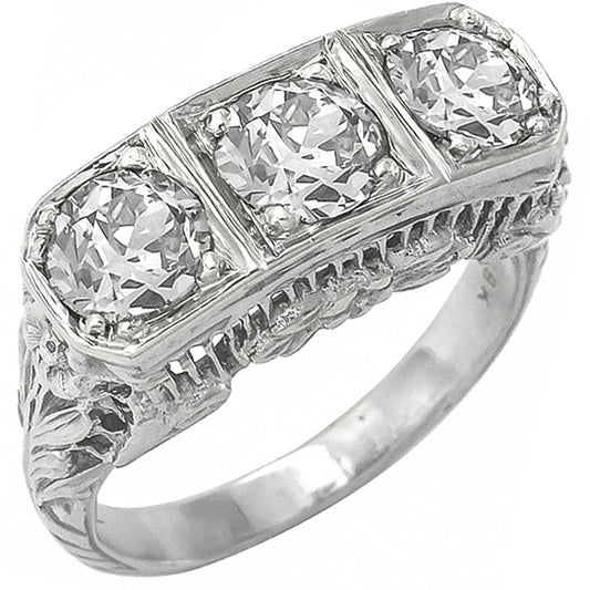 Edwardian 1.70ct Diamond 18k Gold Anniversary Ring