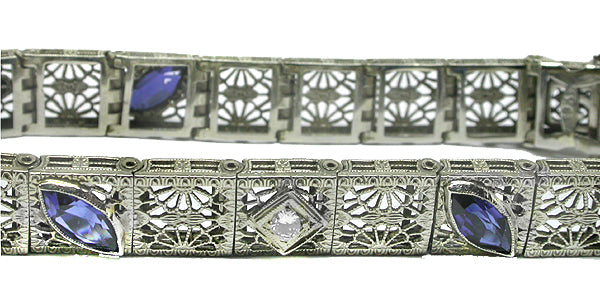 Edwardian 18k White Gold Diamond Bracelet