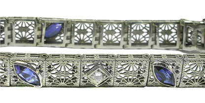 Edwardian 18k White Gold Diamond Bracelet