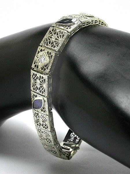 Edwardian 18k White Gold Diamond Bracelet