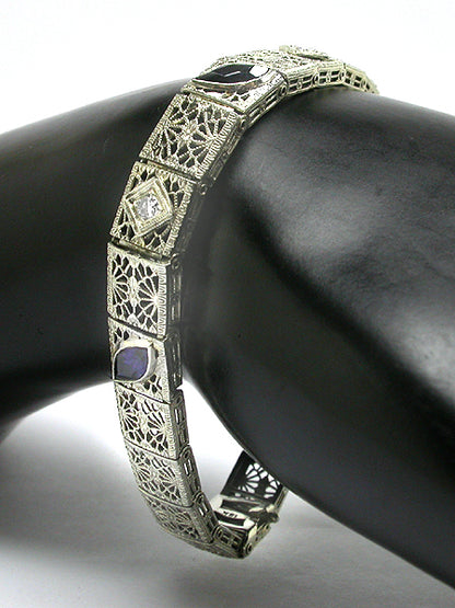 Edwardian 18k White Gold Diamond Bracelet