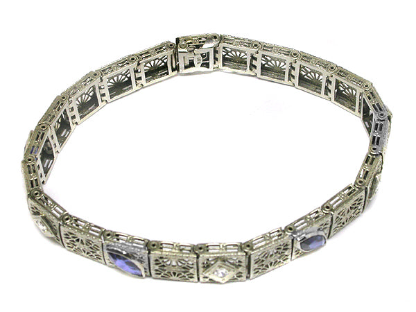 Edwardian 18k White Gold Diamond Bracelet