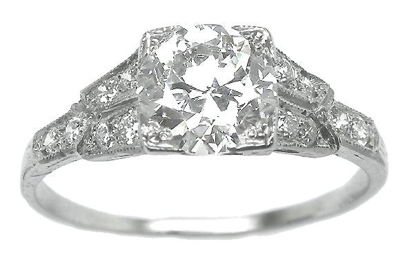 Edwardian 1ct Diamond Platinum Engagement Ring