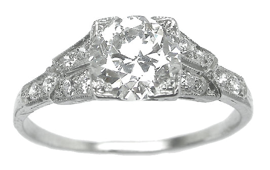Edwardian 1ct Diamond Platinum Engagement Ring