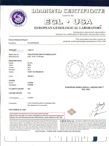 Edwardian 1ct Diamond Platinum Engagement Ring