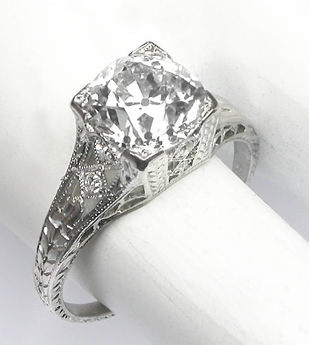 Edwardian 2.00ct Old Mine Diamond Platinum Engagement Ring