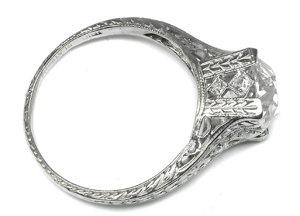 Edwardian 2.00ct Old Mine Diamond Platinum Engagement Ring