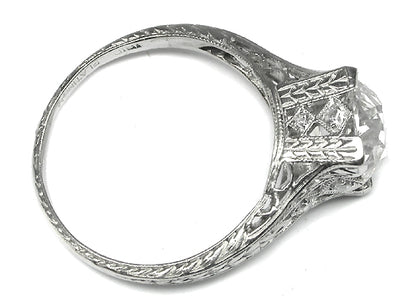 Edwardian 2.00ct Old Mine Diamond Platinum Engagement Ring
