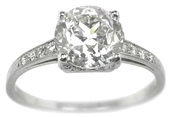Edwardian 2.04ct Diamond Platinum Engagement Ring