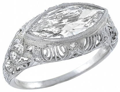 Edwardian 2.04ct Diamond Platinum Engagement Ring
