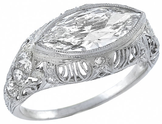 Edwardian 2.04ct Diamond Platinum Engagement Ring