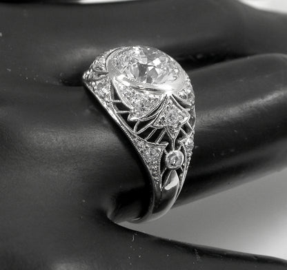 Edwardian 2.20ct Round Brilliant Diamond Engagement Ring