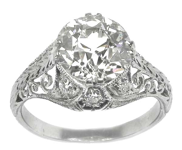 Edwardian 2.69ct Diamond Platinum Engagement Ring