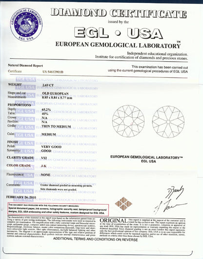 Edwardian 2.69ct Diamond Platinum Engagement Ring
