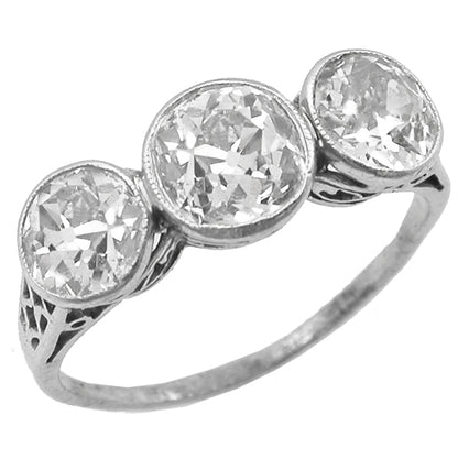 Edwardian 2.85ct Old Diamond  Platinum Ring