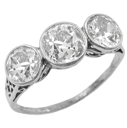 Edwardian 2.85ct Old Diamond  Platinum Ring