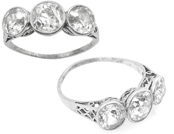 Edwardian 2.85ct Old Diamond  Platinum Ring