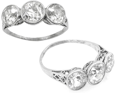 Edwardian 2.85ct Old Diamond  Platinum Ring