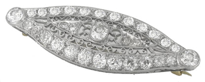 Edwardian 6.30ct Diamond 18k Gold Platinum Pin