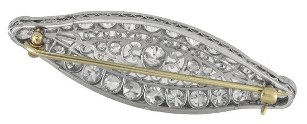 Edwardian 6.30ct Diamond 18k Gold Platinum Pin