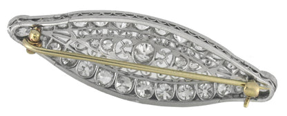Edwardian 6.30ct Diamond 18k Gold Platinum Pin