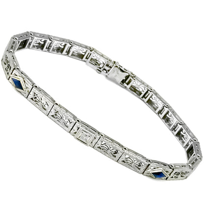 Edwardian  Diamond Sapphire Bracelet