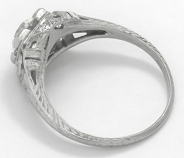 Edwardian EGL 1.00ct Diamond Platinum Engagement Ring
