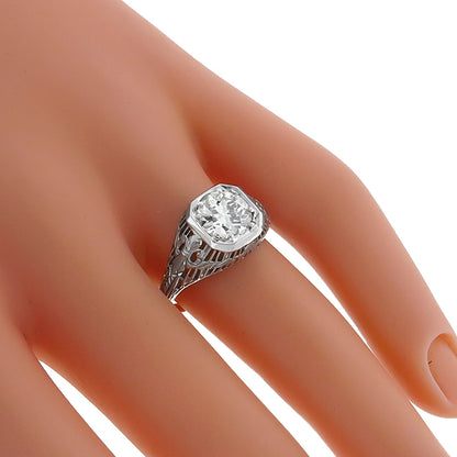 Edwardian EGL 1.29ct Diamond Gold Engagement Ring