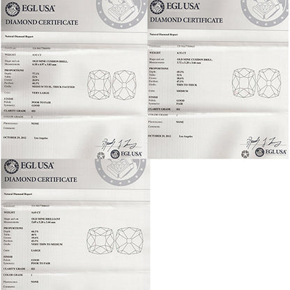 Edwardian    EGL Certfified Diamond Platinum Anniversary Ring