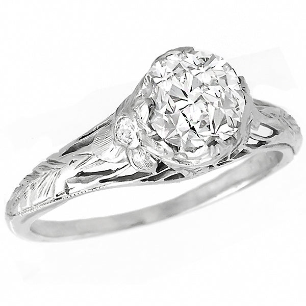 Edwardian EGL Certified 1.29ct Diamond Engagement Ring