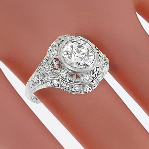 Edwardian  EGL Certified 1.66ct Diamond Engagement Ring