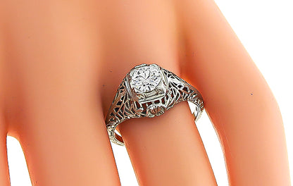 Edwardian GIA Certified 0.64ct Diamond Engagement Ring