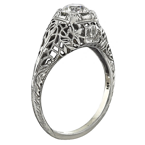 Edwardian GIA Certified 0.64ct Diamond Engagement Ring
