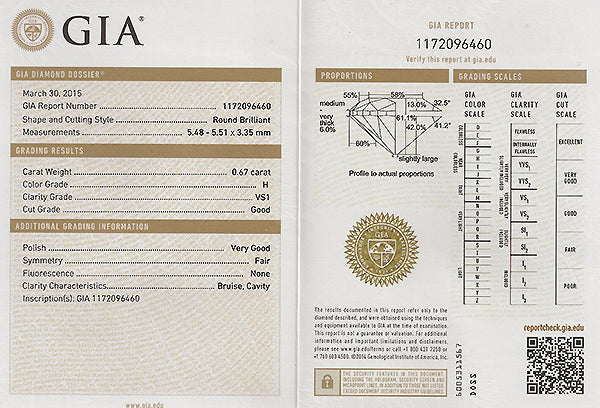 Edwardian GIA Certified 0.67ct Diamond Engagement Ring