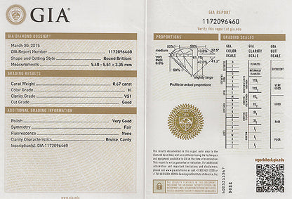 Edwardian GIA Certified 0.67ct Diamond Engagement Ring