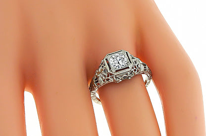 Edwardian GIA Certified 0.72ct Diamond Engagement Ring