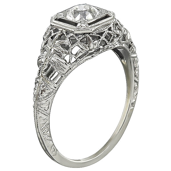 Edwardian GIA Certified 0.72ct Diamond Engagement Ring