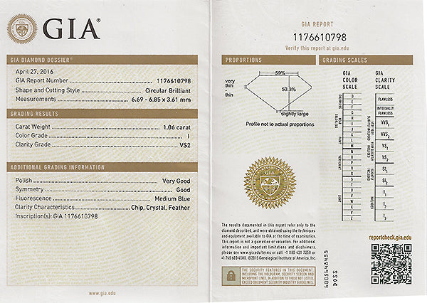 Edwardian GIA Certified 1.06ct Diamond Engagement Ring