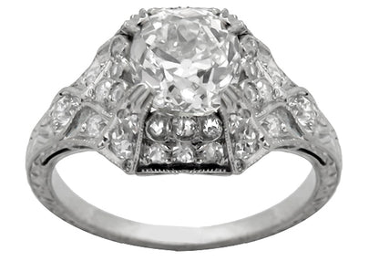 Edwardian GIA I VS1 1.21ct Diamond Platinum Engagement Ring