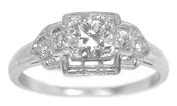 Edwardian Style 0.56ct Diamond Platinum Engagement Ring