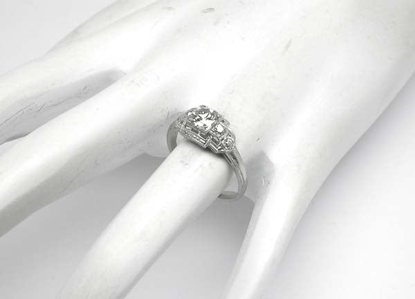 Edwardian Style 0.56ct Diamond Platinum Engagement Ring