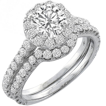 Edwardian Style 0.70ct Round Cut Diamond 18k White Gold Engagement Ring