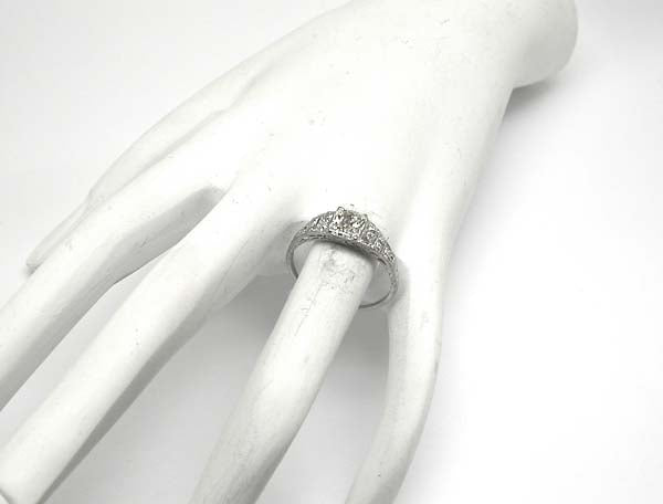 Edwardian Style 0.90ct Radiant Cut Diamond Platinum Ring